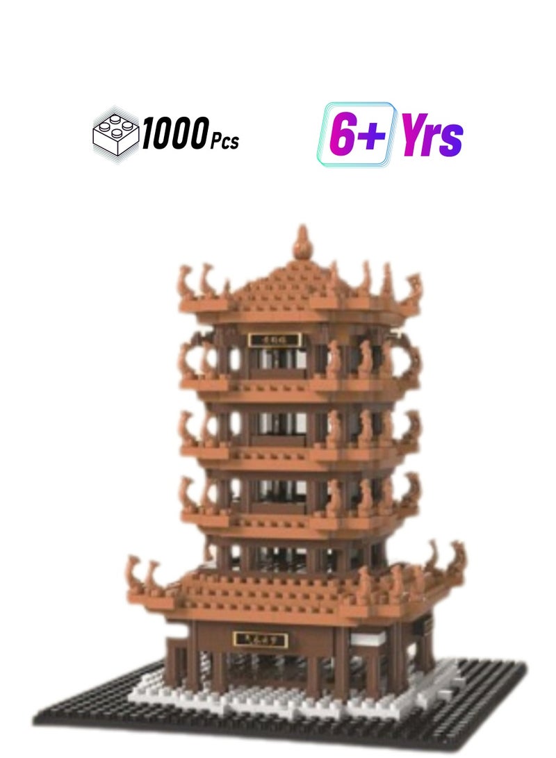 Yellow Crane Tower 1000pcs Building Set Toys, Large Building Blocks Puzzle Assembly, Best Learning And Role-Playing, Suitable Gifts For Boys And Girls Over 6 Years Old - Image 1