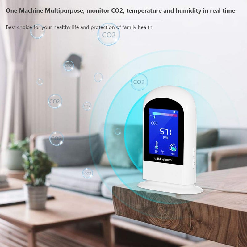 Carbon Dioxide Meter Temperature/Humidity Air Quality Monitor CO2 Detector Accurate Tester Kit for Home Office NDIR Sensor Data Logger - Image 3