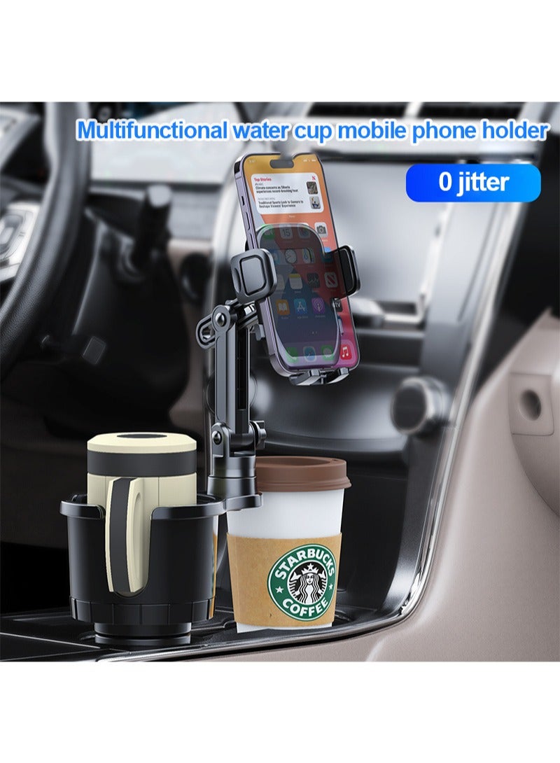 Sharpdo Car Cup Holder Phone Mount for Car，2 in 1 Cup Holder Expander with Adjustable Base & Long Arm, 360° Rotation Car Phone Holder Compatible with All Smartphones, Grey - Image 2