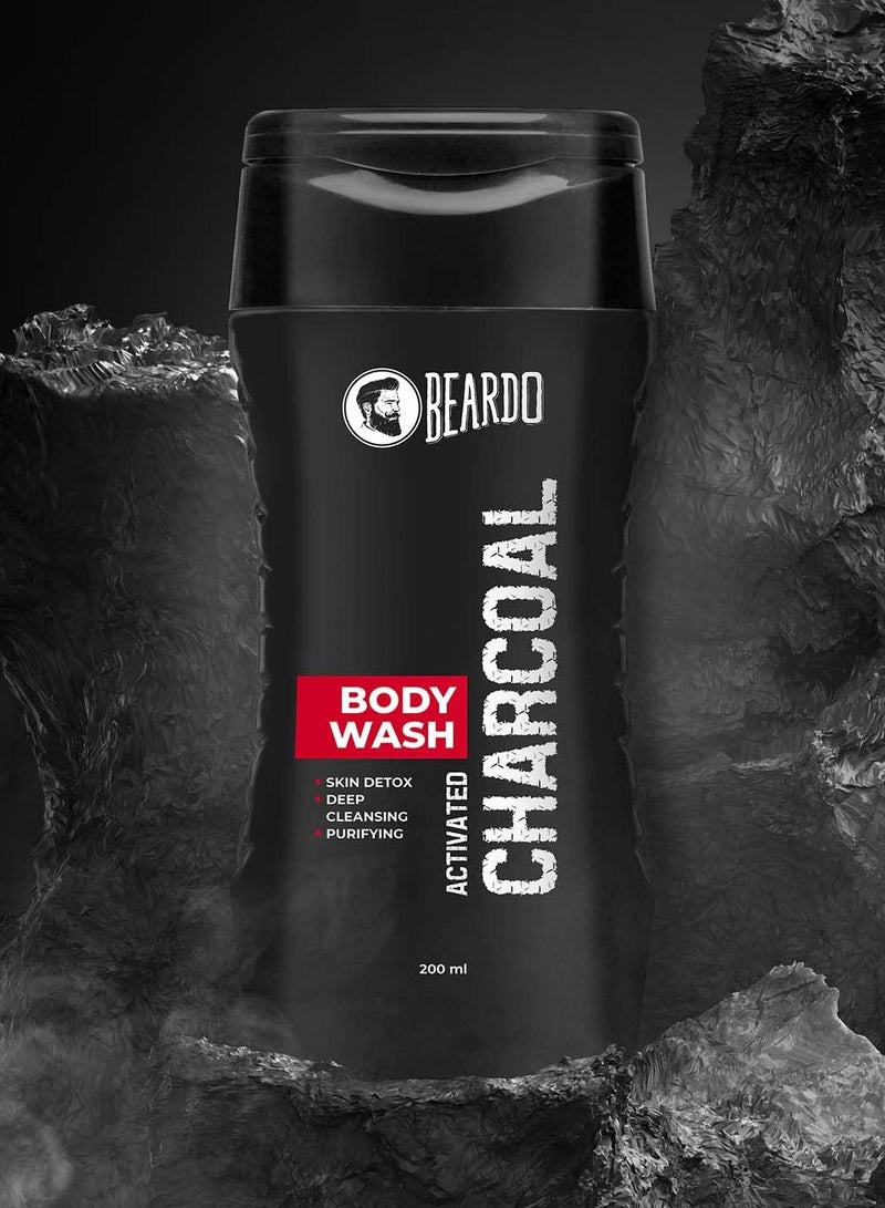 Beardo Activated Charcoal Anti-Pollution Body Wash 200ml Deep Pore Cleaning Removes Dirt and Impurities Oil Control Cleanses and Detoxifies Deeply For Men - Image 2