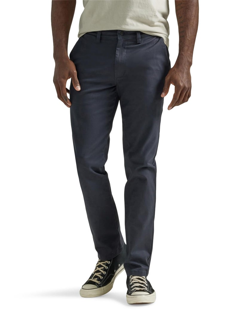 Lee Men's Flat Front Slim Straight Pant, Navy, 32W x 30L - Image 1