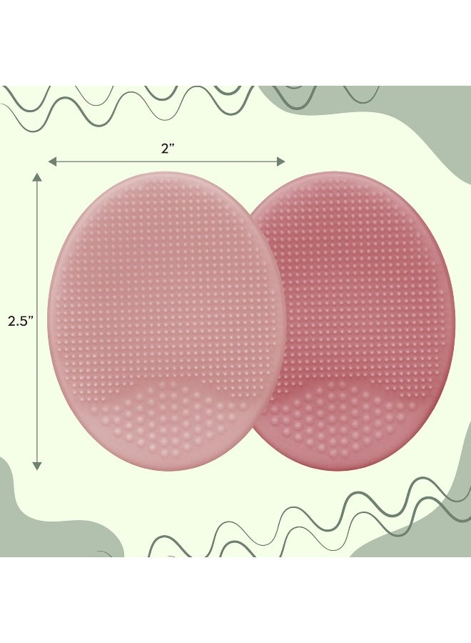 S&T INC. Exfoliating and Massaging Cradle Cap Bath Brushes for Baby, Silicone - 2 Inch x 2.5 Inch, Pink, 2 Pack - Image 3
