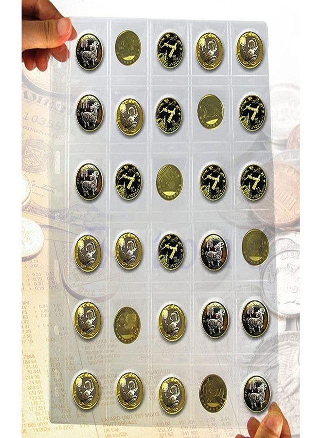 AITIME 30-Pocket Coin Pocket Pages, AITIME Stander 9-Holes Coin Sleeves Holders for Collectors, 10 Sheets Nickle Dime Quarter Storage Book Refills to Insert Small Coin Stamp Collection - Image 4
