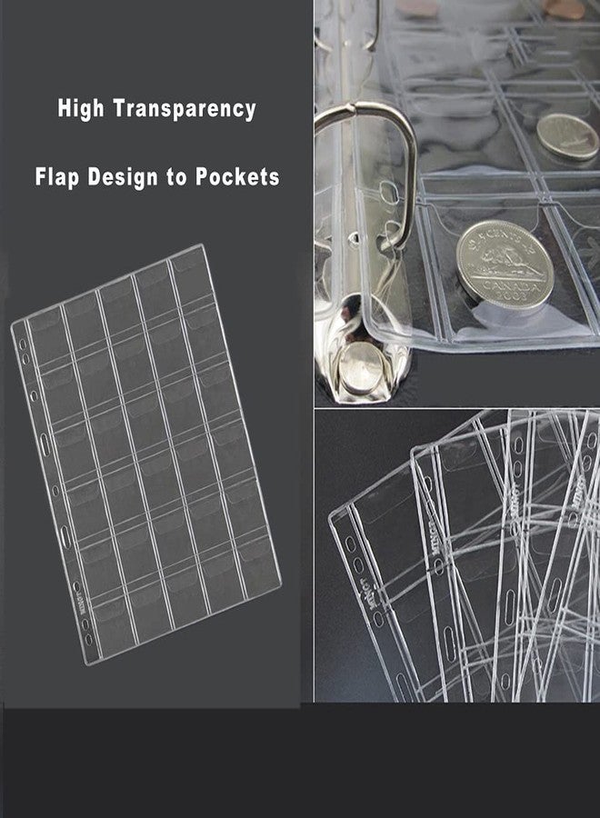 AITIME 30-Pocket Coin Pocket Pages, AITIME Stander 9-Holes Coin Sleeves Holders for Collectors, 10 Sheets Nickle Dime Quarter Storage Book Refills to Insert Small Coin Stamp Collection - Image 2