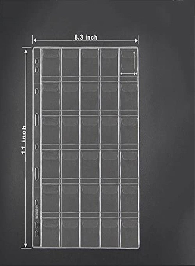 AITIME 30-Pocket Coin Pocket Pages, AITIME Stander 9-Holes Coin Sleeves Holders for Collectors, 10 Sheets Nickle Dime Quarter Storage Book Refills to Insert Small Coin Stamp Collection - Image 5