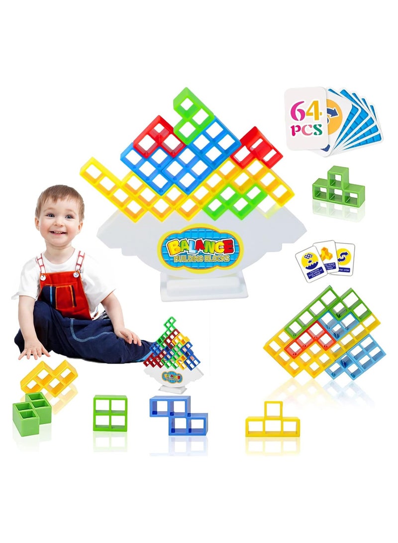 TOY GARDEN Tetra Tower Stacking Game 48 PCS – Balance Building Blocks Board Game for Kids & Adults – Fun Family Travel Party Game – Educational Toy for Brain Skills - Image 1