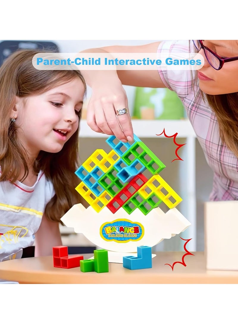TOY GARDEN Tetra Tower Stacking Game 48 PCS – Balance Building Blocks Board Game for Kids & Adults – Fun Family Travel Party Game – Educational Toy for Brain Skills - Image 2
