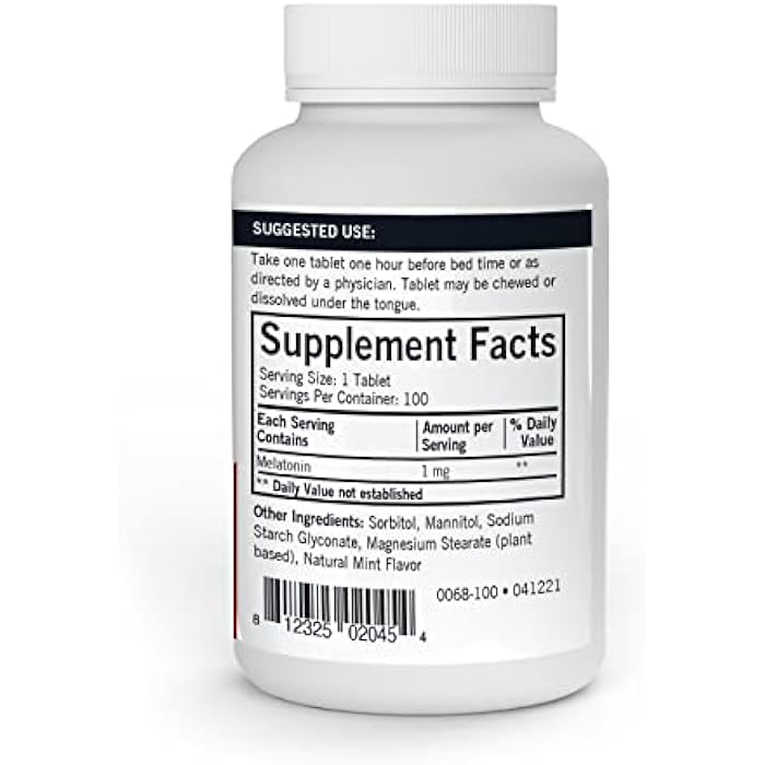 Kirkman - Melatonin 1 mg Chewable Tablets - 100 Tablets - Promotes Sleep - Refreshing Mint Flavor - Hypoallergenic - Image 2
