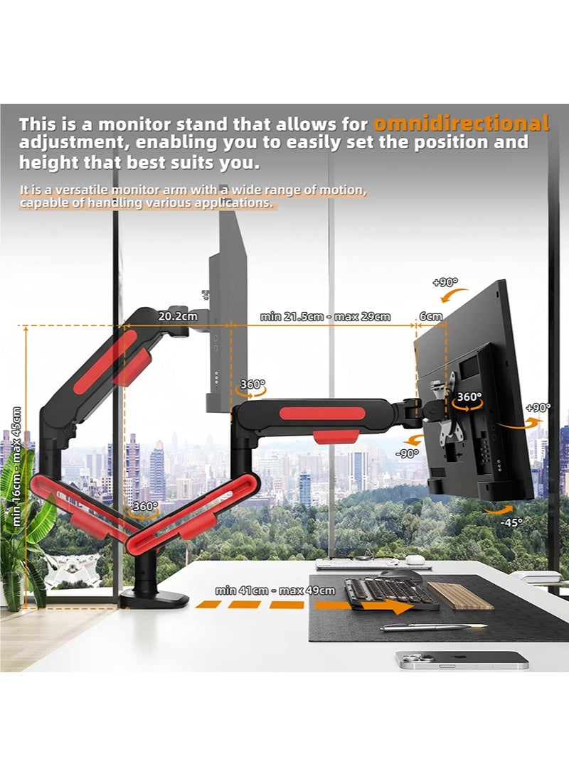 WALALLA Adjustable Single Monitor Mount Desktop Bracket 13-32inches Computer Monitor arm Single Monitor Stand Load 2-10KG VESA 75/100mm - Image 2