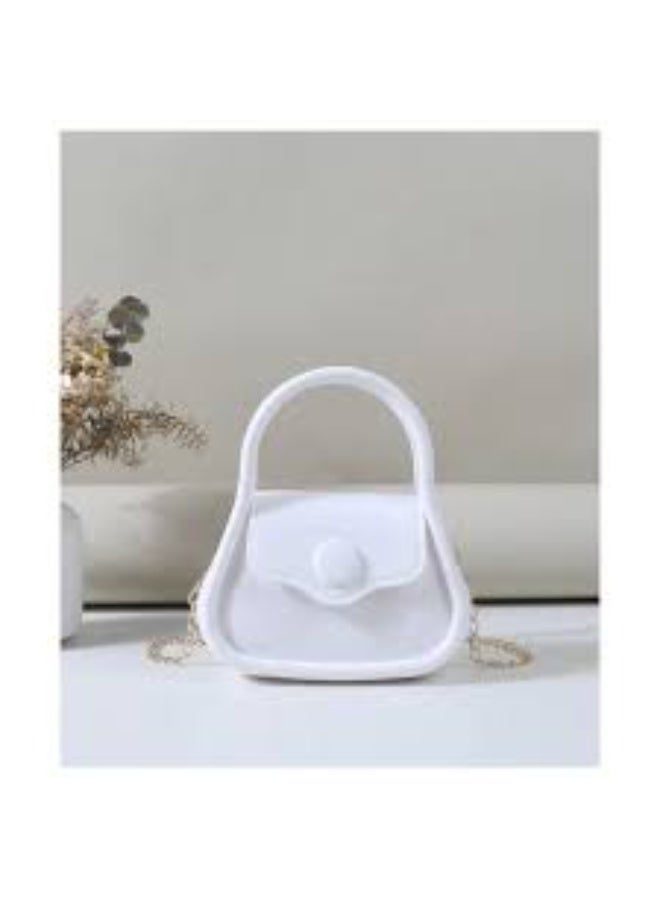 Fashion Mini Crossbody Purse Shoulder Bag With Chain Strap White Color - Image 4