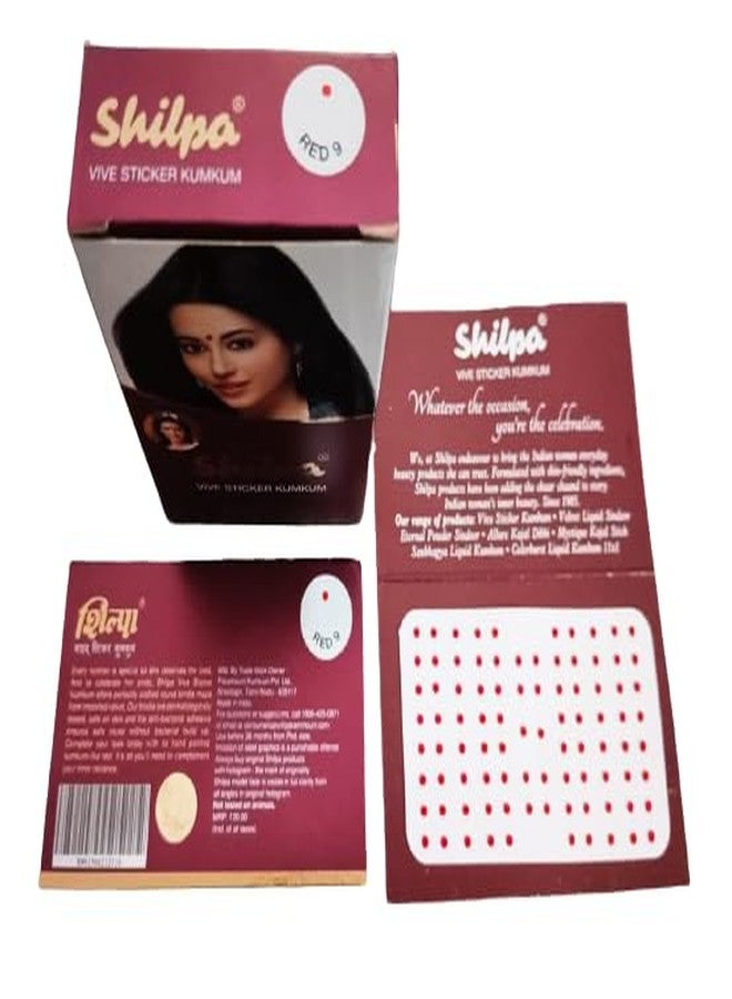 SB Herbal Vive Sticker Kumkum, Bindi- Size 9 (Pack of 15 Unit) (RED) - Image 2
