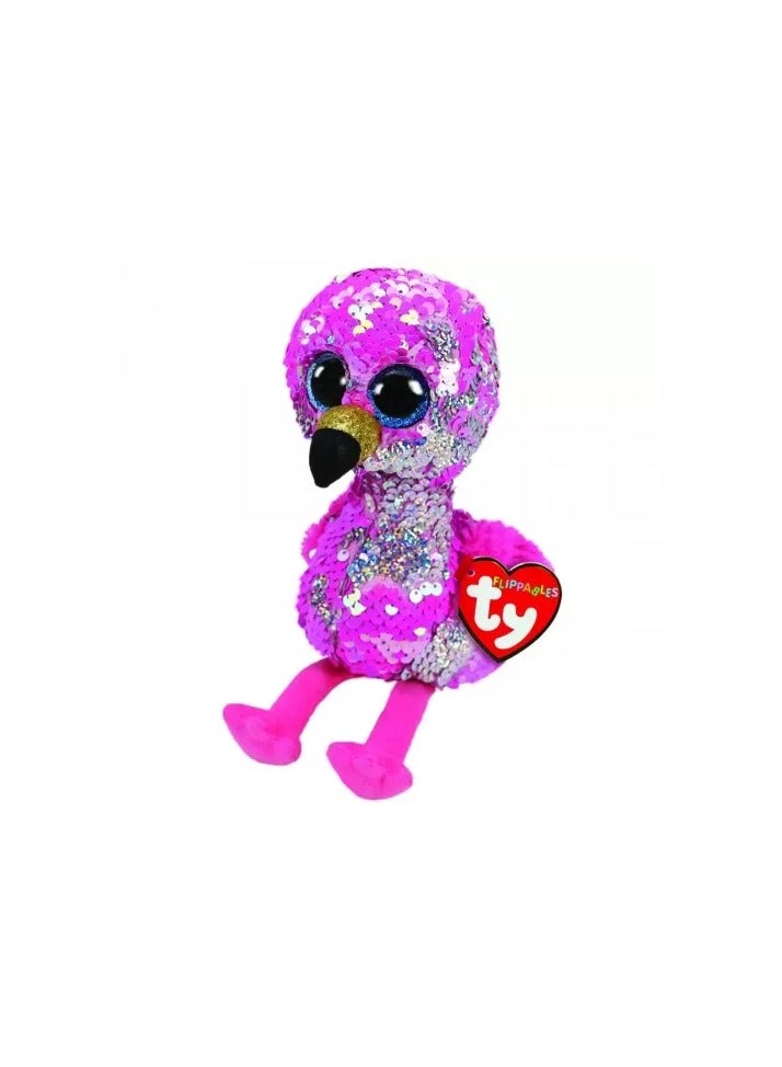 تي واي قطيفة الترتر القابلة للعكس على شكل طائر الفلامنجو الوردي - Image 1