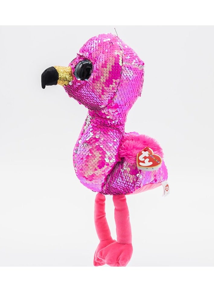 تي واي قطيفة الترتر القابلة للعكس على شكل طائر الفلامنجو الوردي - Image 2