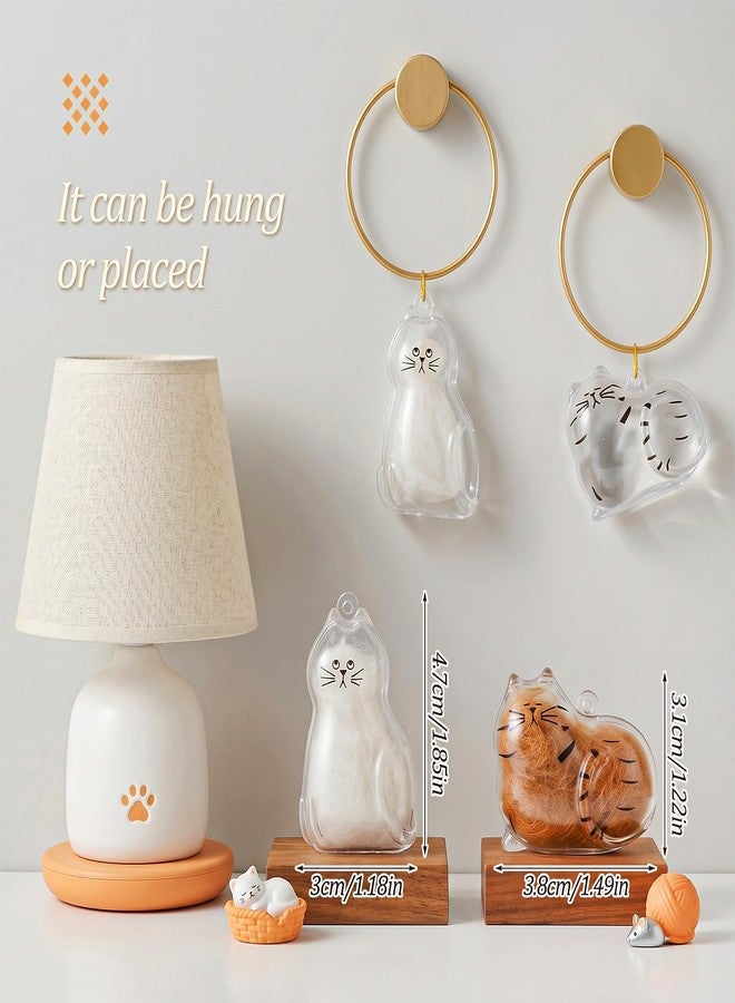 HaiFafafaing 2 Pcs Cat Hair Storage Keepsake Keychain - Image 2