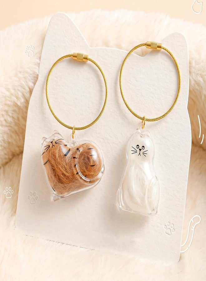 HaiFafafaing 2 Pcs Cat Hair Storage Keepsake Keychain - Image 3