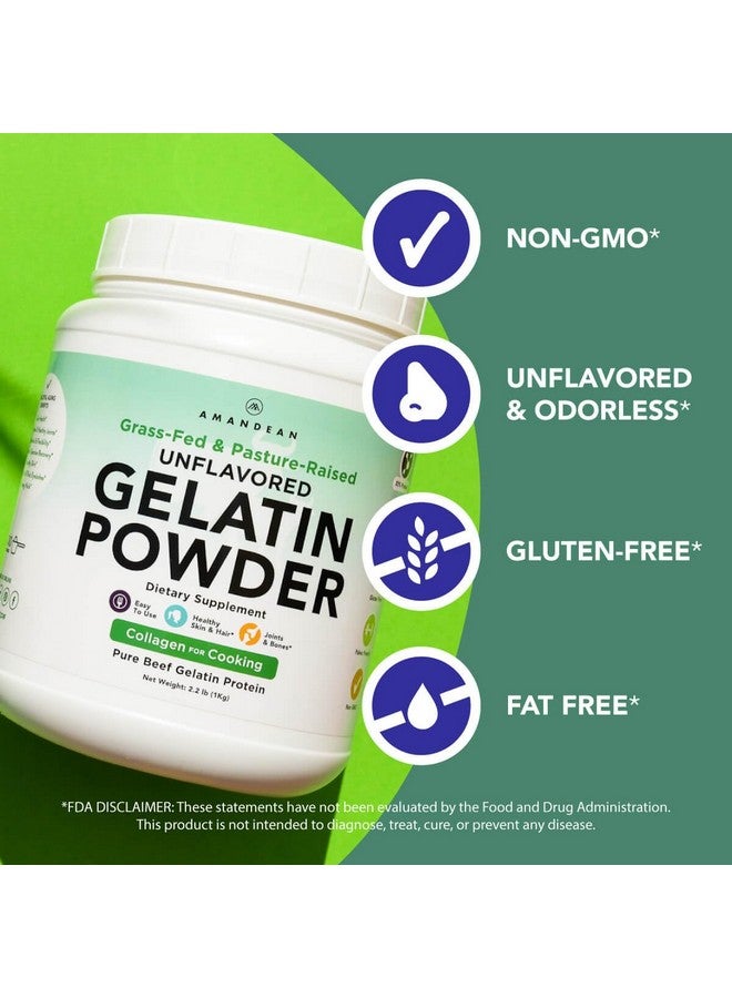 AMANDEAN Premium Gelatin Powder XL. Grass-Fed Beef Collagen Protein Supplement. Unflavored. Healthy Skin, Hair, Nails, & Gut. Paleo Friendly Cooking and Baking. 18 Amino Acids. Non-GMO. - Image 2