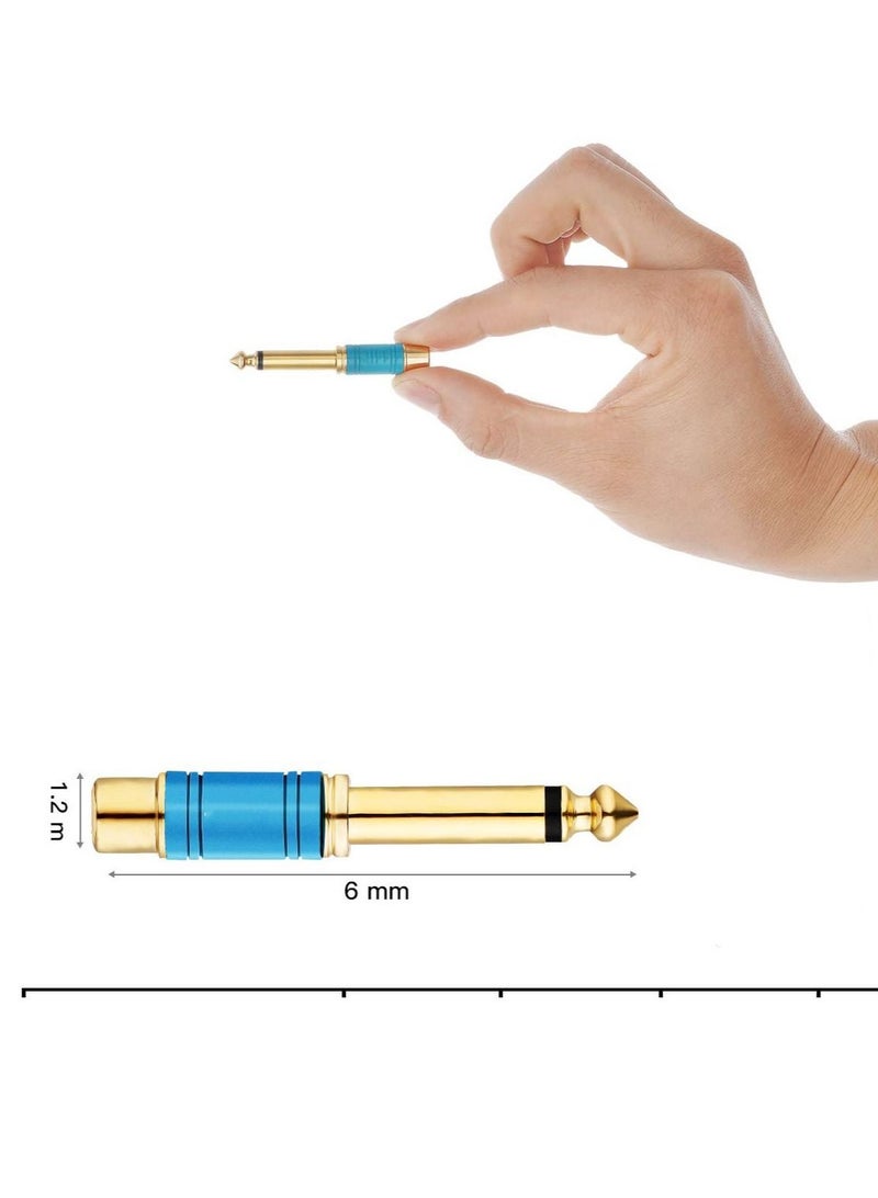 Captaintech 2 Pack RCA to 1/4 Adapter, Pure Copper RCA to Quarter Inch Adapter Male 6.35mm TS Jack Plug to RCA Audio Connector Gold Plated - Image 4