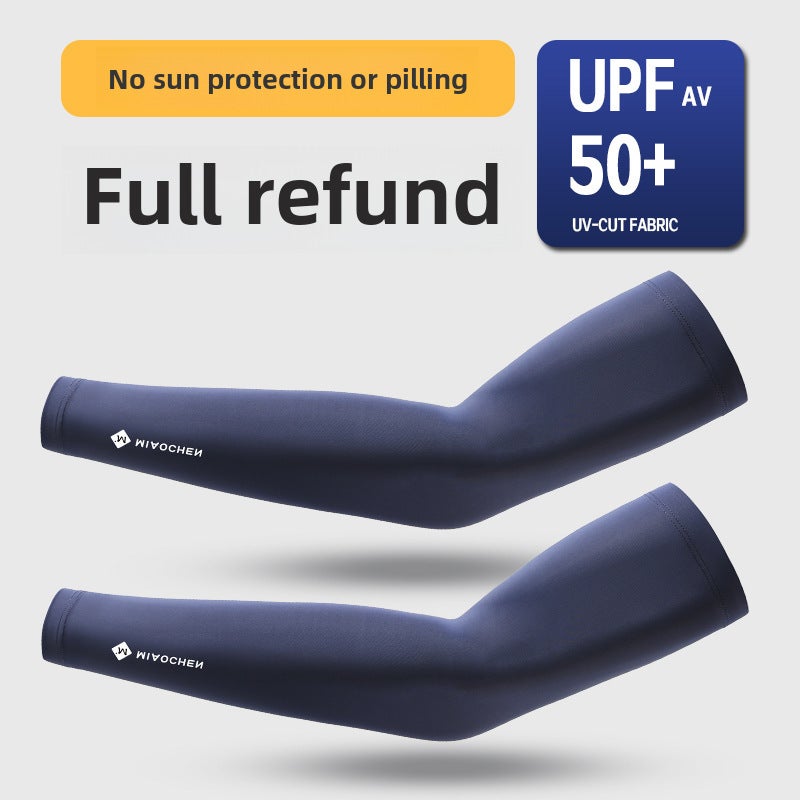 Mens Cooling Sun Protection Ice Silk Sleeve Covers Blue  - Image 5