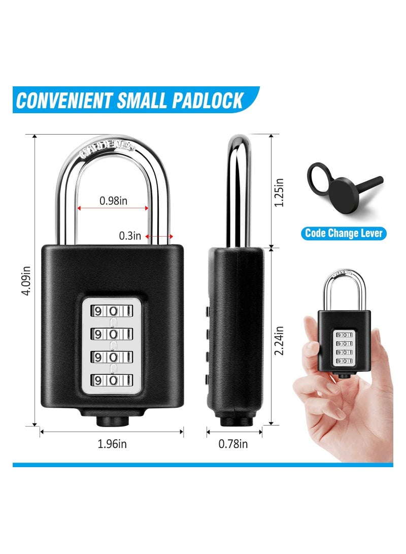 Combination Padlock Outdoor Weatherproof Padlocks Outdoor Heavy Duty Small Padlock Locker with Code Lock for Gym School Home Garage Hasp Locker Bike Lock - Image 5