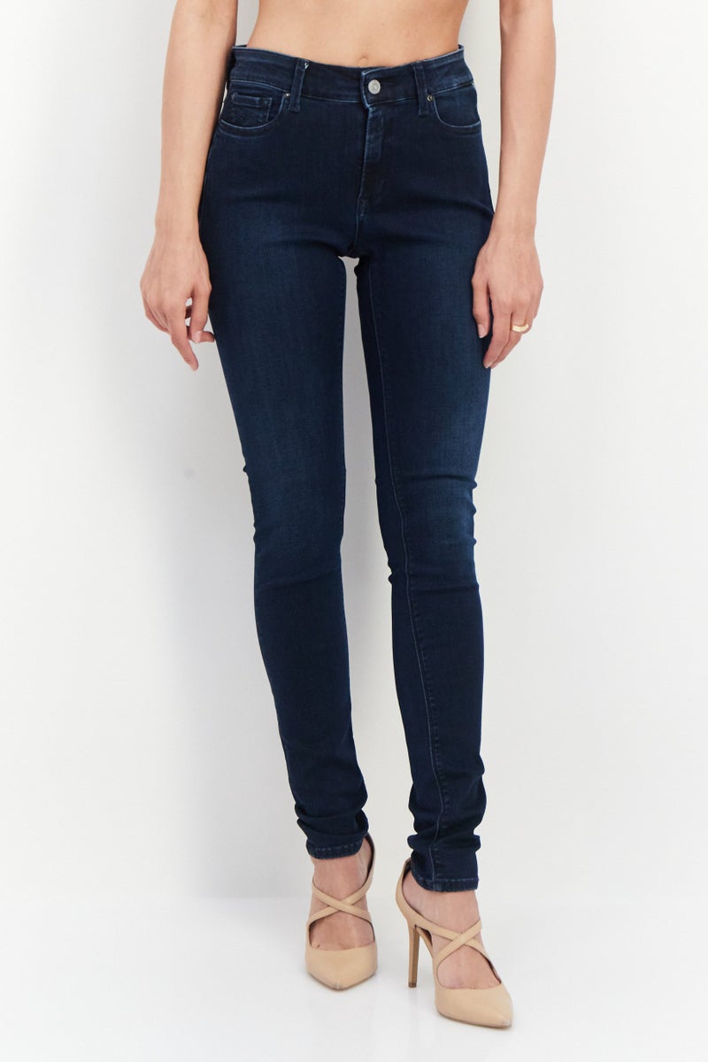 Replay Women Skinny Fit Wash Stretchable Denim, Navy Blue - Image 1