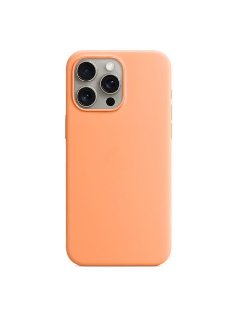 For Apple IPhone15 Liquid Silicone Phone Case 14Promax Magnetic Animation Original Official Website Protective Cover-Color:Orange Smoothie Color [true Liquid + Logo]-Applicable Models:For Iphone 15plus [regular Style + Carton Packaging]