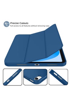 CaseBuy iPad 10th Generation Case with Pencil Holder iPad 10.9 Inch Leather Case 2022 TPU Smart Stand Back Cover Case for iPad 10th Generation Support Touch ID & Auto Wake/Sleep Blue  - Image 2