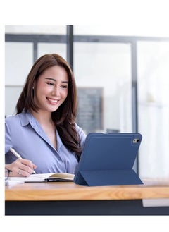 CaseBuy iPad 10th Generation Case with Pencil Holder iPad 10.9 Inch Leather Case 2022 TPU Smart Stand Back Cover Case for iPad 10th Generation Support Touch ID & Auto Wake/Sleep Blue  - Image 3