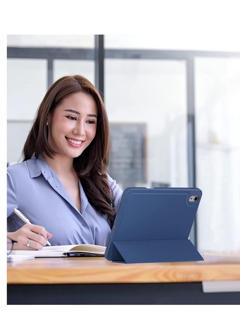 CaseBuy iPad 10th Generation Case with Pencil Holder iPad 10.9 Inch Leather Case 2022 TPU Smart Stand Back Cover Case for iPad 10th Generation Support Touch ID & Auto Wake/Sleep Blue - Image 3