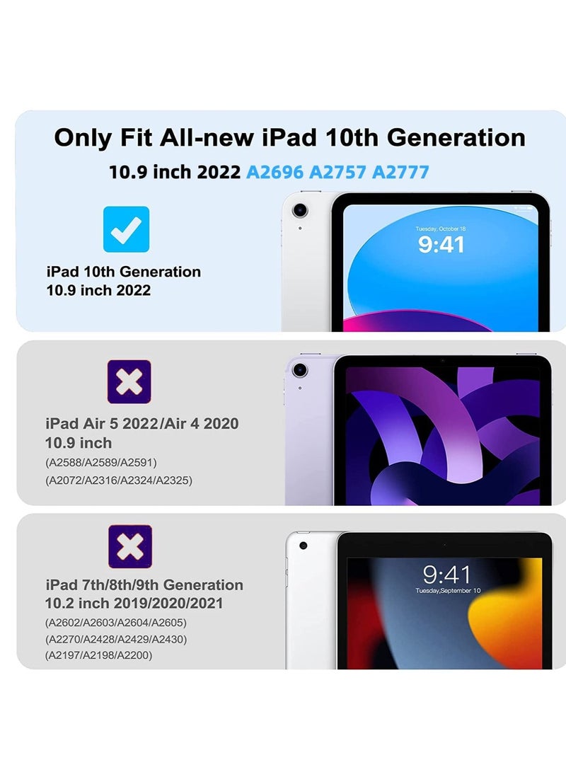 CaseBuy iPad 10th Generation Case with Pencil Holder iPad 10.9 Inch Leather Case 2022 TPU Smart Stand Back Cover Case for iPad 10th Generation Support Touch ID & Auto Wake/Sleep Blue - Image 5