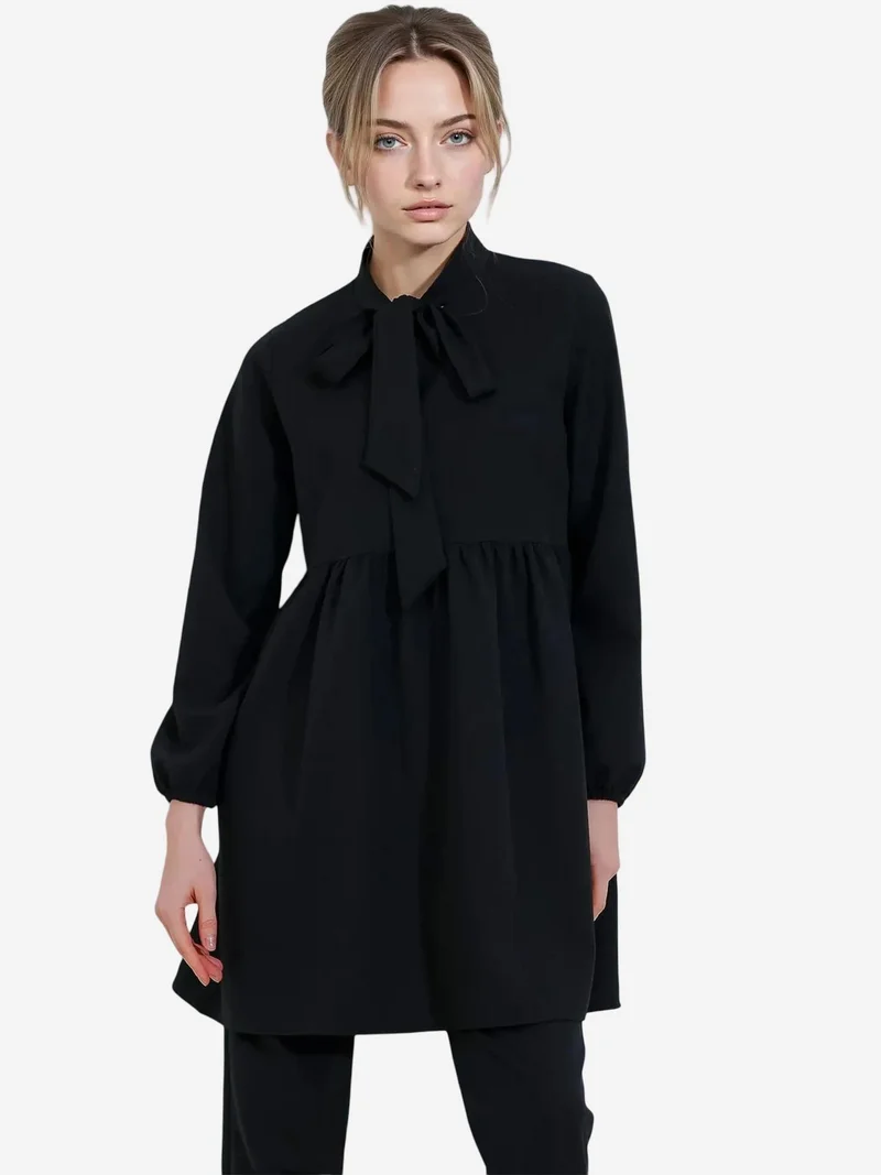 BIG DART BDART Long Tunic and Pants Two-Piece Set with Shirt Collar