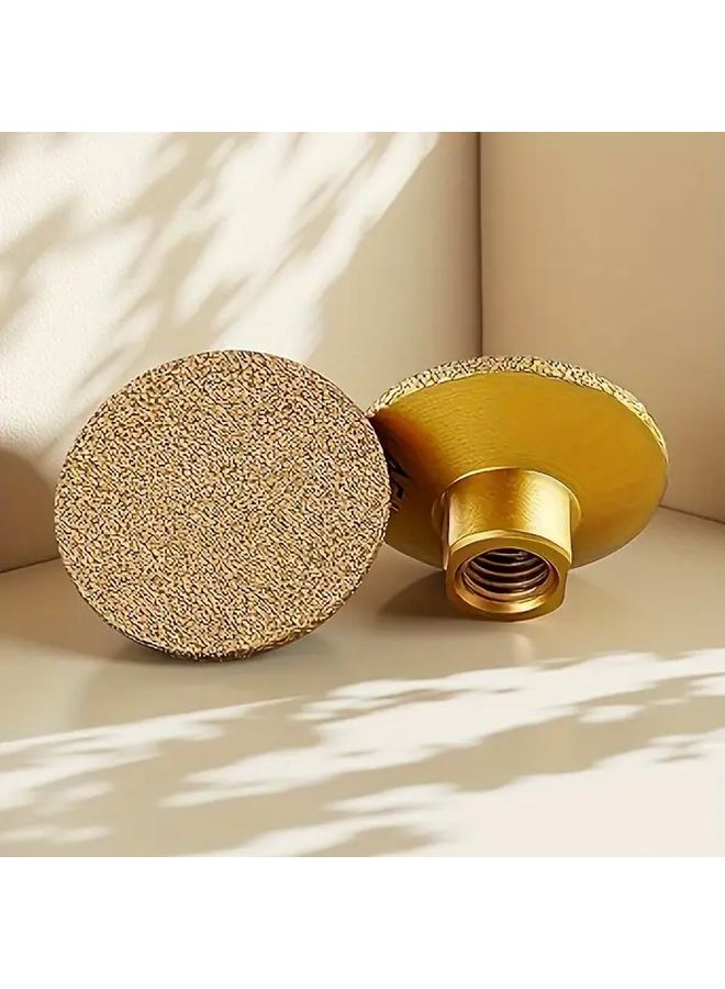 1pc 2 Inch Emery Brazed Flat Grinding Head For Craftsmen With M10 Adapter Easy To Install Replace Suitable For Marble Stone Quartz Ceramic Tile Edging And Countertop Polishing - Image 2