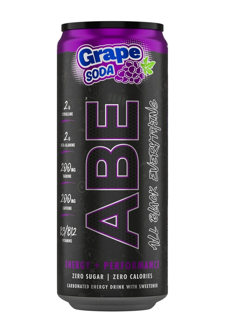 أبلايد نيوتريشن اي بي ايه, مشروب طاقة غازي ماقبل التمرين - العنب الأمريكي - (12 عبوة) - Image 2