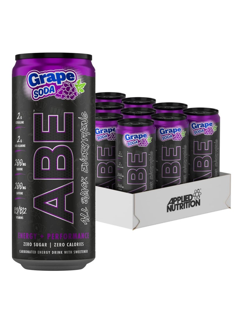 أبلايد نيوتريشن اي بي ايه, مشروب طاقة غازي ماقبل التمرين - العنب الأمريكي - (12 عبوة) - Image 1