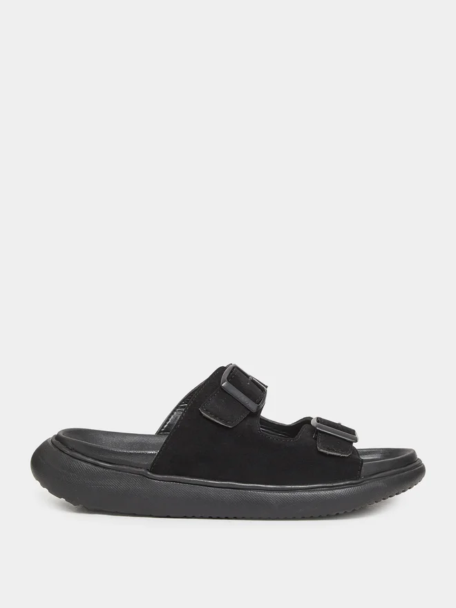 Styli Men Double Strap Buckle Comfort Sandals
