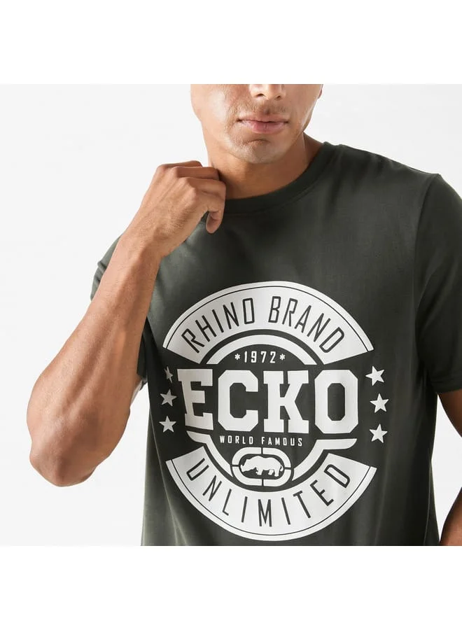 Ecko Unltd. Ecko Unltd Logo Print T-shirt with Short Sleeves and Crew Neck