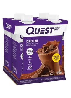 QUEST NUTRITION Protein Shake Shake Chocolate 325ml Pack Of 4 Pieces  - Image 1
