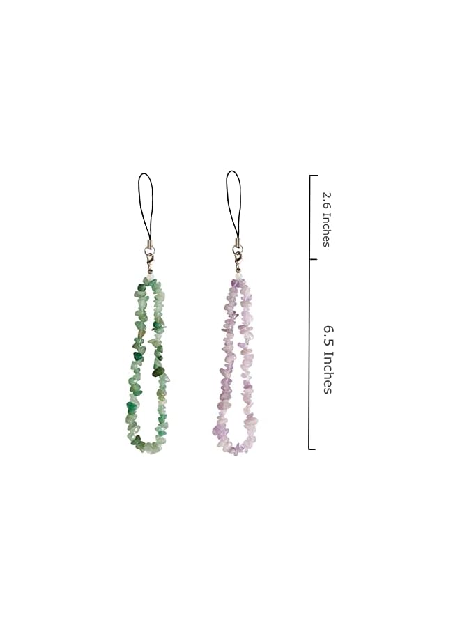 Green Tiger Phone Charms Phone Chain Strap Cell Phone Lanyard Wrist Strap Natural Gem Stone Charms for Phone AirPods Women Girls - Image 4