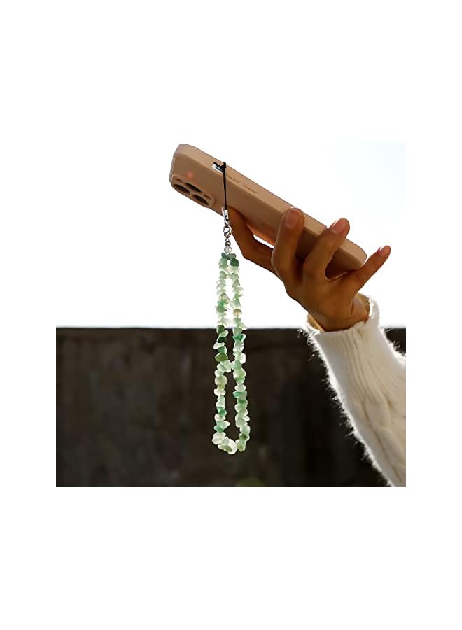Green Tiger Phone Charms Phone Chain Strap Cell Phone Lanyard Wrist Strap Natural Gem Stone Charms for Phone AirPods Women Girls - Image 3