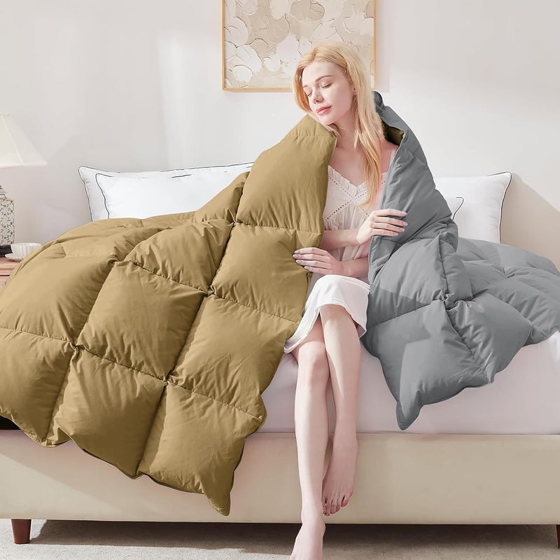 BEDDY FUSION 500 GSM Winter Comforter Double Bed Size 90X100 Premium Collection Heavy Winter Comforter 500 GSM Microfiber Fill DuvetBlanket Double Bed BeigeSilver Grey Color - Image 3