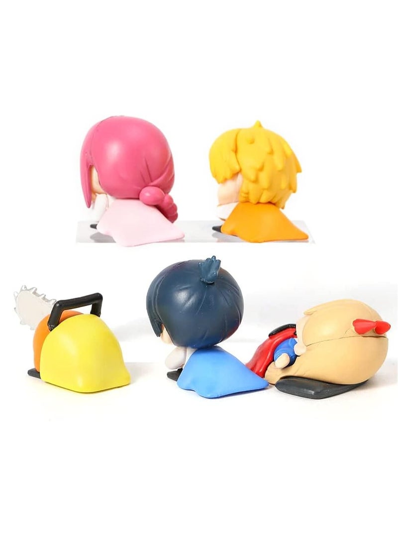 Chainsaw Man Figure Sleeping Set Denji Power AKI Makima Action Figures Anime Figurine Collection Desktop Decor PVC Model Statue Toy Gift for Anime Fans