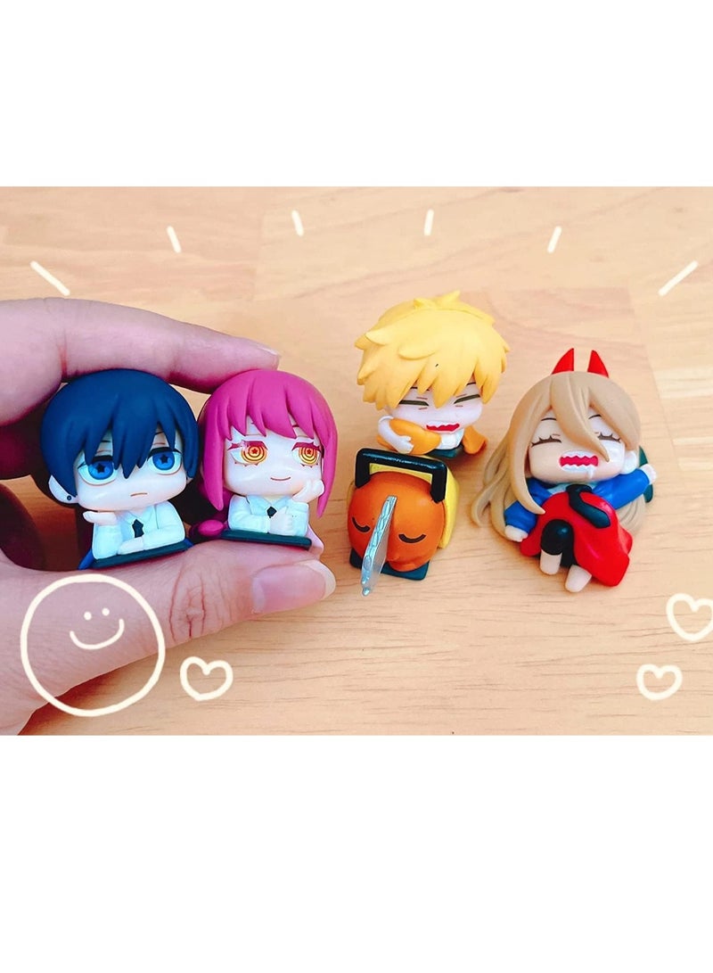 Chainsaw Man Figure Sleeping Set Denji Power AKI Makima Action Figures Anime Figurine Collection Desktop Decor PVC Model Statue Toy Gift for Anime Fans