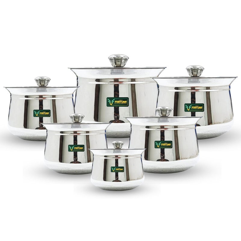 Fortuna Kitchenware Heavy Gauge Dahi HandiCurd Pot with Lid Stainless Steel Handi Utensils Cookware Serveware Handi for Kitchen with Lid Knob 400ml 700ml 1000ml 1500ml 2000ml 2500ml - Image 1