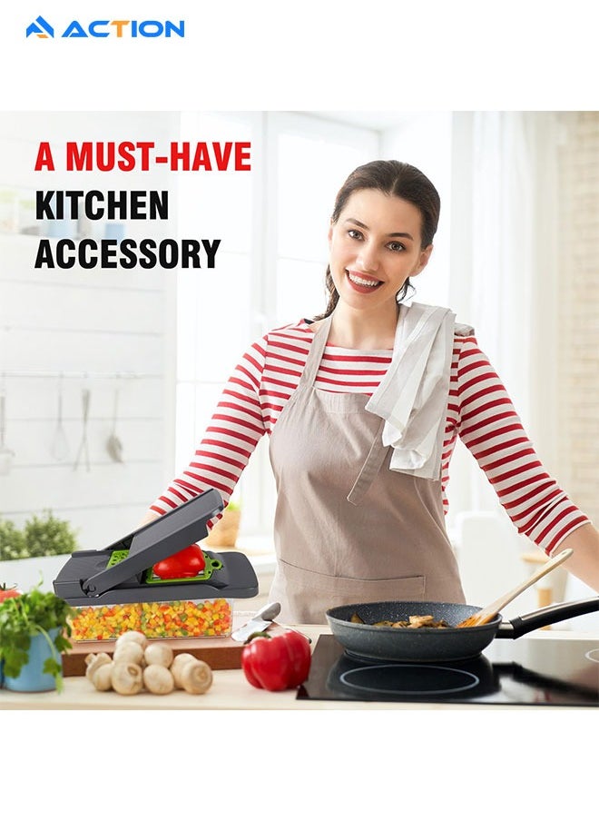 ACTION - مفرمة الخضارVegetable Chopper,Food Chopper,Pro 16 in1 Multifunctional Onion Chopper,Veggie Chopper,Vegetable Chopper With Container,Vegetable Slicer Dicer Cutter,Mandoline Slicer,Salad,Garlic Chopper - Image 1
