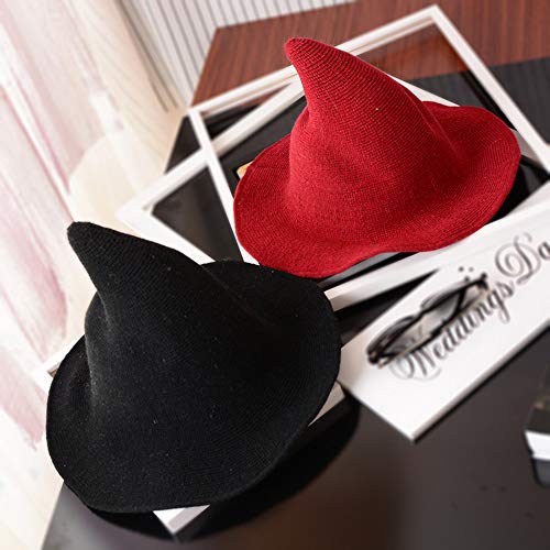 QBSM Witch Hats for Women Modern Knit Wool Hat Cap for Halloween Party Costume - Image 4