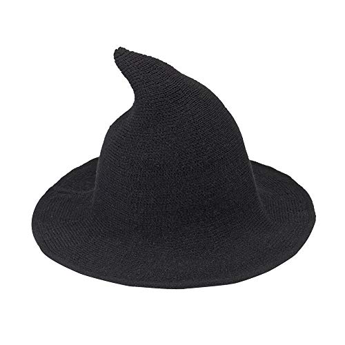 QBSM Witch Hats for Women Modern Knit Wool Hat Cap for Halloween Party Costume - Image 1
