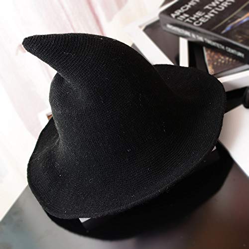 QBSM Witch Hats for Women Modern Knit Wool Hat Cap for Halloween Party Costume - Image 3