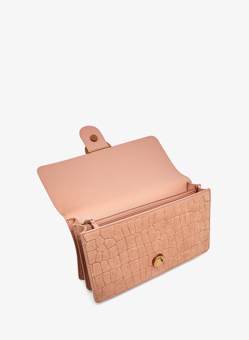 PINKO Love Bag One Medium crossbody crocodile-print leather - Image 5
