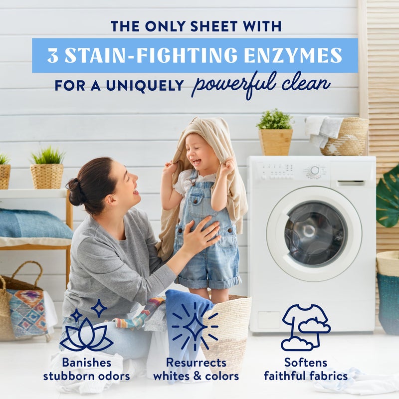Cleancult Laundry Detergent Sheets - Resealable Box - 3 Stain Fighting Enzymes - Fresh Linen - 60 Loads - Free of Harsh Chemicals - No Mess - No Plastic Waste - Image 2