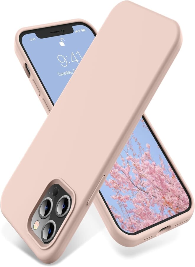 Next Next store Compatible with iPhone 12 Pro Max Case, Liquid Silicone Case, Full Body Protective Cover, Shockproof, Slim Phone Case, Anti-Scratch Soft Microfiber Lining (Pink)