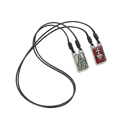 Intercession Sacred Heart Metal Catholic Scapular (Antique Silver) - Image 2